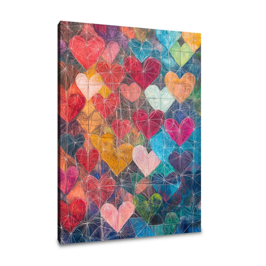 Intertwined Hearts Geometry Canvas - Main Image