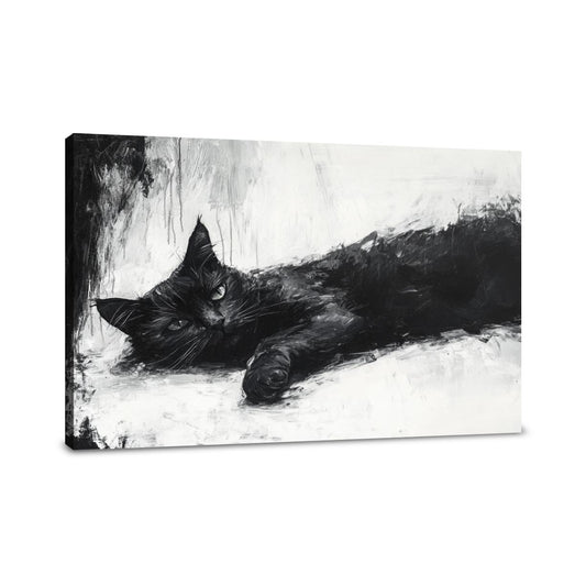Black Cat Serenity Canvas - Main Image