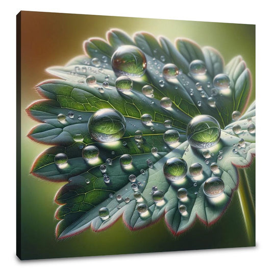 Rain-Kissed Leaf Canvas - Main Image