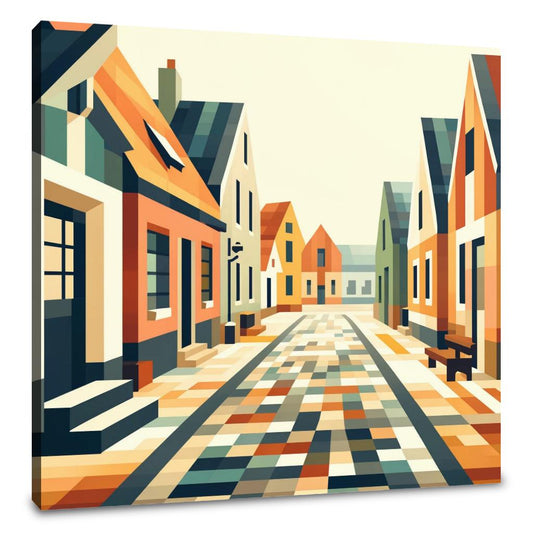 Village Geometry Canvas - Main Image