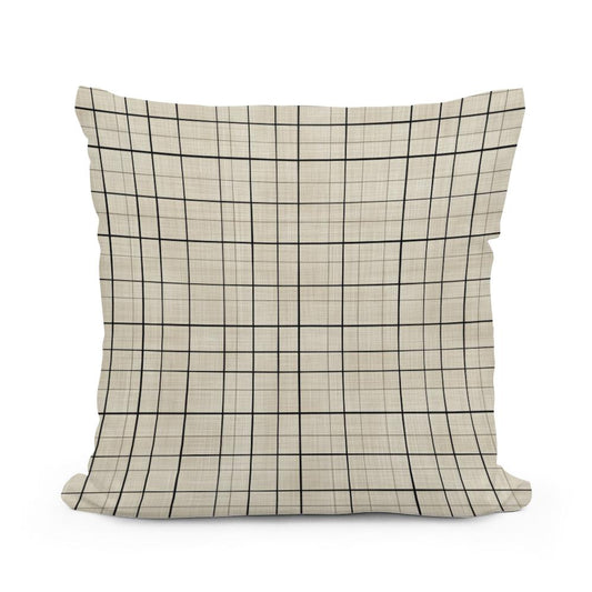 Elegant Grid Cotton Cushion - Main Image