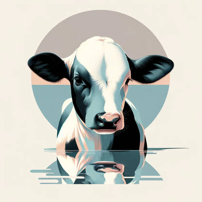 Pastel Modernist Cow Cotton Cushion