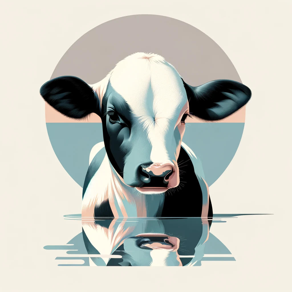 Pastel Modernist Cow Cotton Cushion