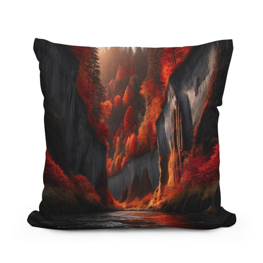 Autumn Canyon River Cotton Cushion - Main Image