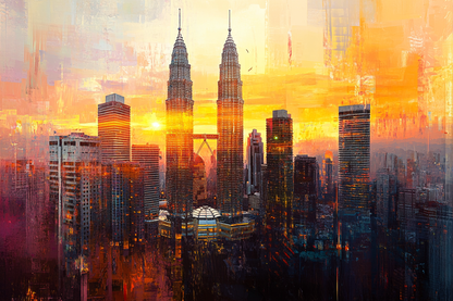 Petronas Towers Twilight Blanket