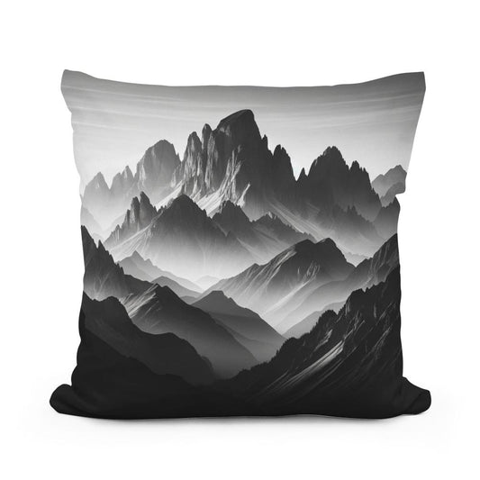 Dawn's Majesty: Mountain Silhouette Cotton Cushion - Main Image