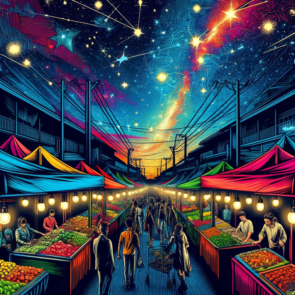 Pop Art Night Bazaar Canvas