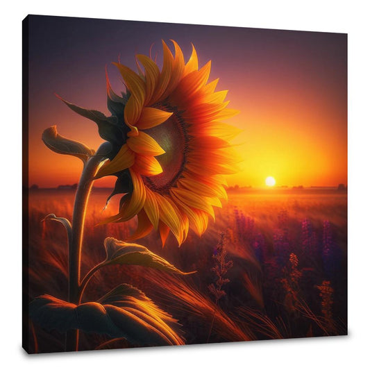Solitary Sunset Bloom Canvas - Main Image