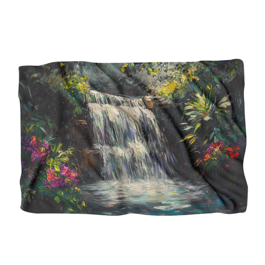 Waterfall Tranquillity Nostalgia Blanket - Main Image