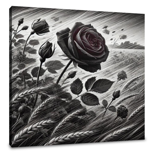 Burgundy Wind Rose Canvas - Main Image