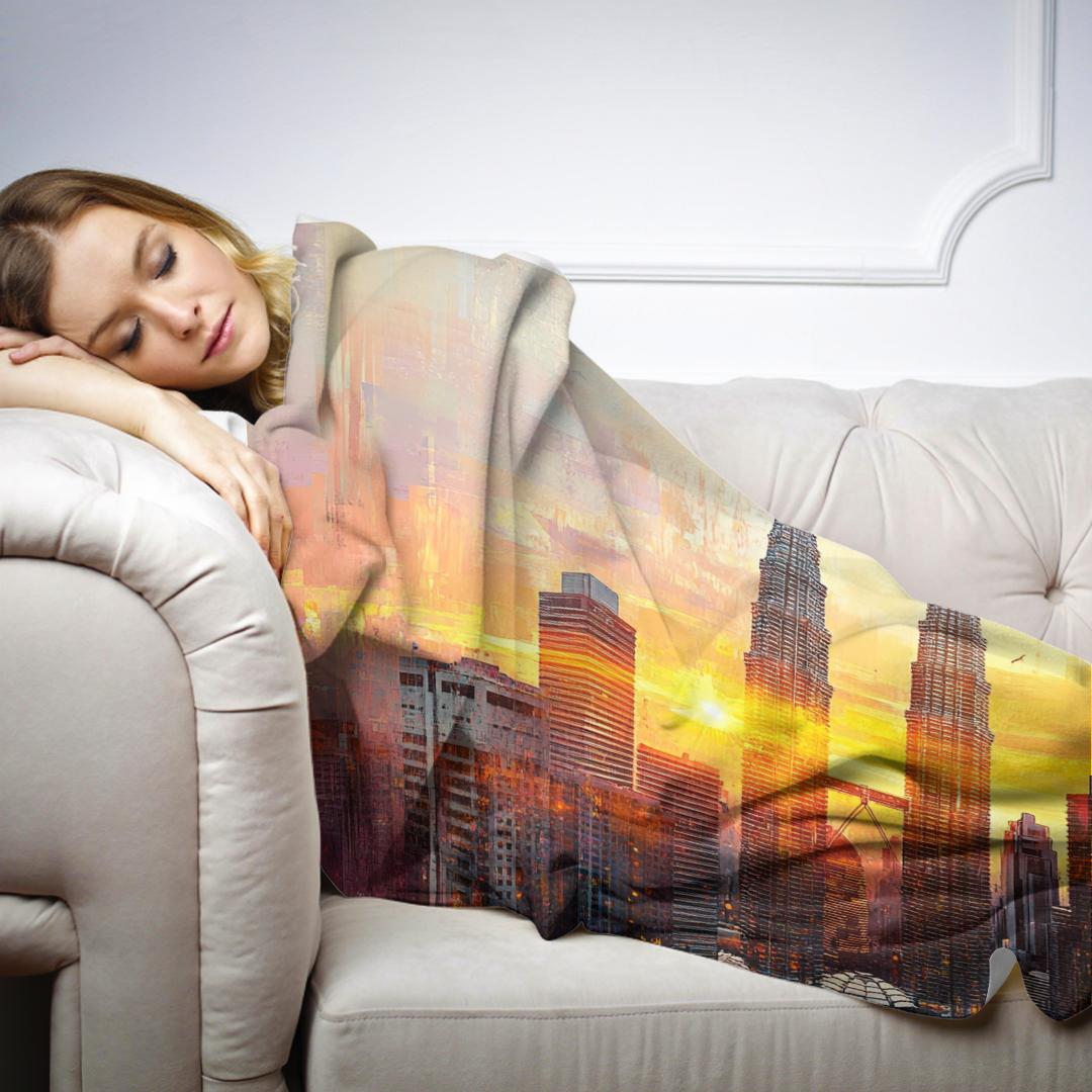 Petronas Towers Twilight Blanket - Secondary Image