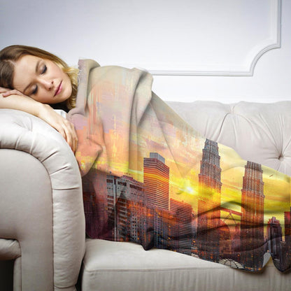 Petronas Towers Twilight Blanket - Secondary Image