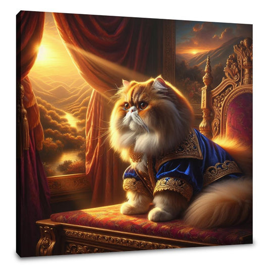 Regal Feline Contemplation Canvas - Main Image