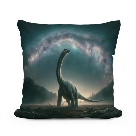 Cosmic Wonder Brachiosaurus Cotton Pillow - Main Image