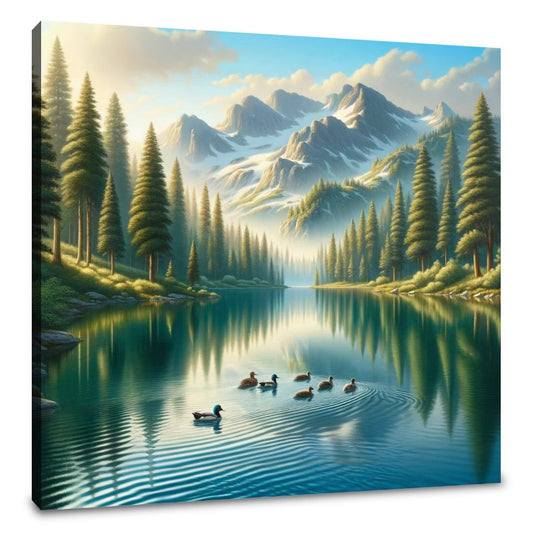 Tranquil Mountain Lake Canvas - Main Image