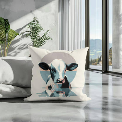 Pastel Modernist Cow Cotton Cushion - Secondary Image 3
