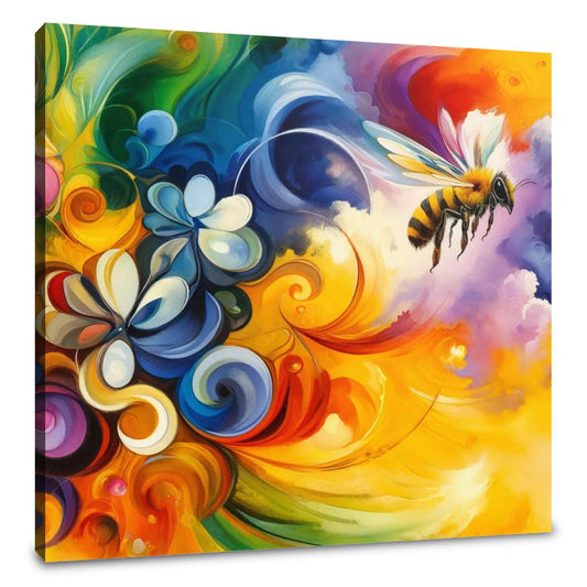 Vibrant Pollination Bee Canvas - Main Image
