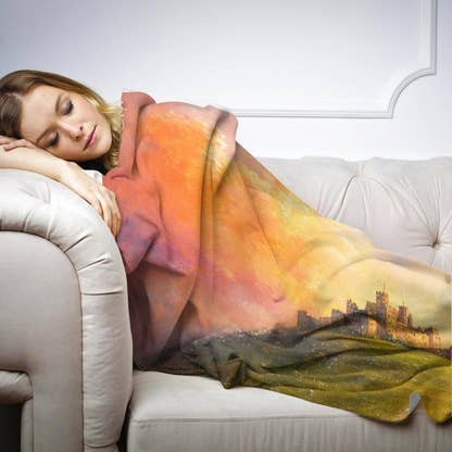 Enchanted Castle Sunset Blanket - Secondary Image