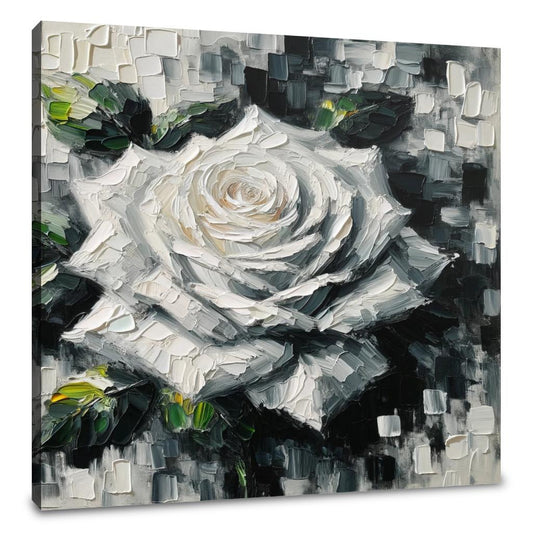Monochrome Rose Canvas - Main Image