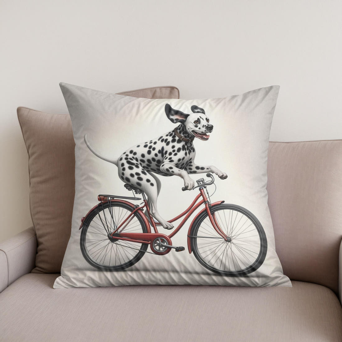 Pedalling Pooch Adventure Cotton Cushion - Secondary Image