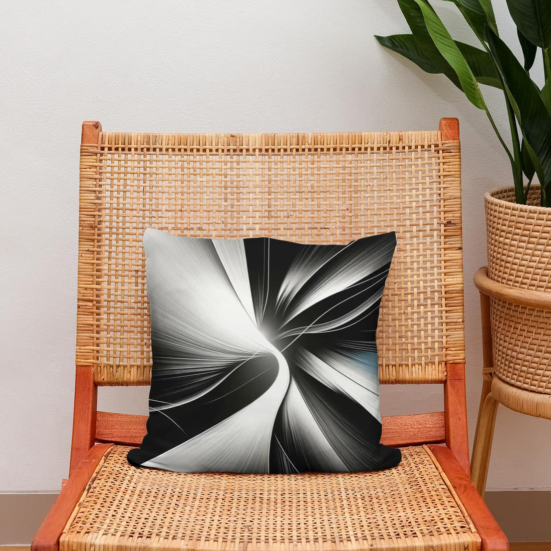 Contrast Harmony Cotton Cushion - Secondary Image 2