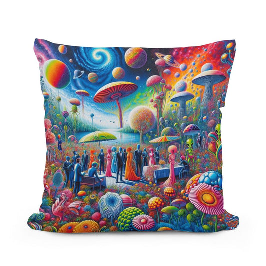 Galactic Garden Gala Cotton Cushion - Main Image