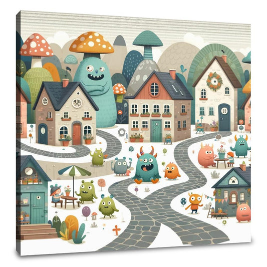 Monster Village Canvas - Main Image