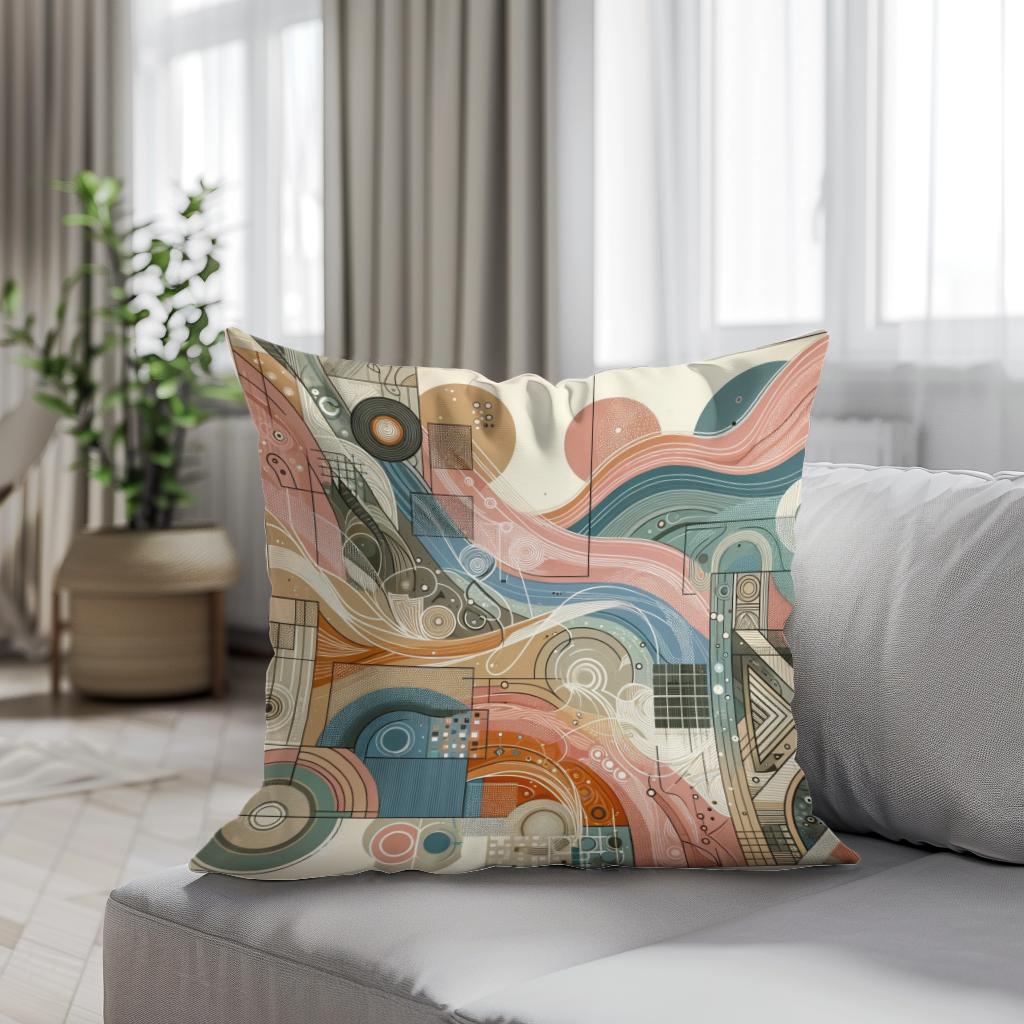 Diverse Essence Mosaic Cotton Pillow - Secondary Image 4