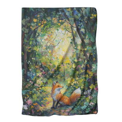 Vibrant Fox Woodland Blanket - Main Image