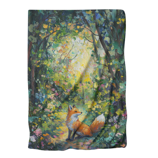 Vibrant Fox Woodland Blanket - Main Image