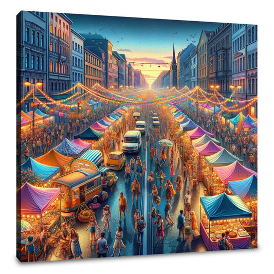 Festival Lights Summer Evening Canvas - Main Image