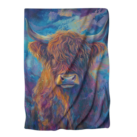 Twilight Highland Cow Blanket - Main Image