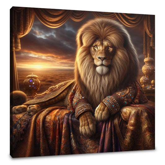 Regal Lion Majesty Sunset Canvas - Main Image
