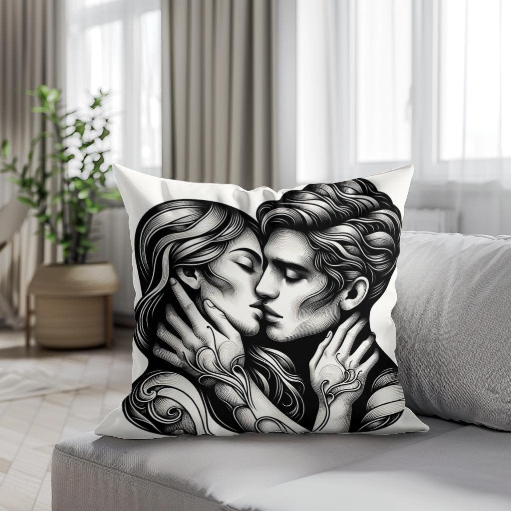 Golden Kiss Cotton Pillow - Secondary Image 4