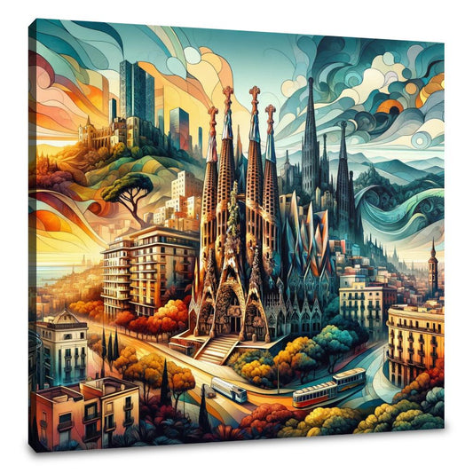 Barcelona Dreamscape Canvas - Main Image
