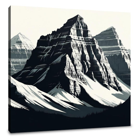 Rockies Modernist Monochrome Canvas - Main Image