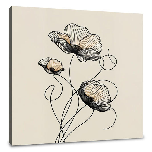 Golden Noir Poppies Canvas - Main Image