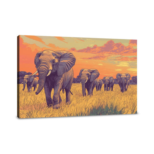 Elephants' Journey Canvas - Main Image