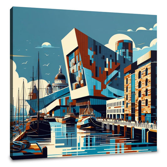 Liverpool Merseyside Maritime Modernism Canvas - Main Image