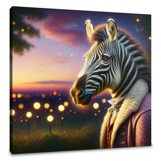 Regal Zebra Twilight Canvas - Main Image