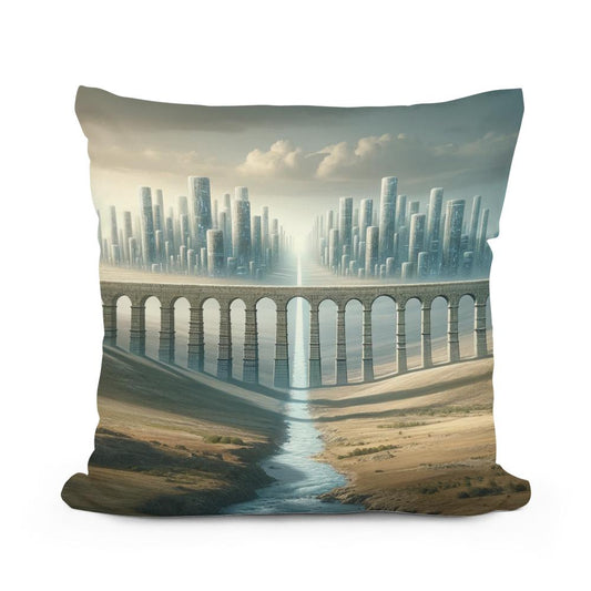 Aqueduct of Futures Past Cotton Cushion - Main Image