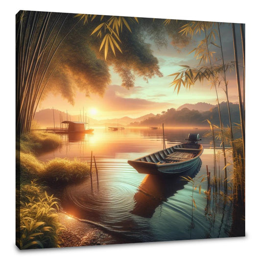 Lakeside Sunset Serenity Canvas - Main Image