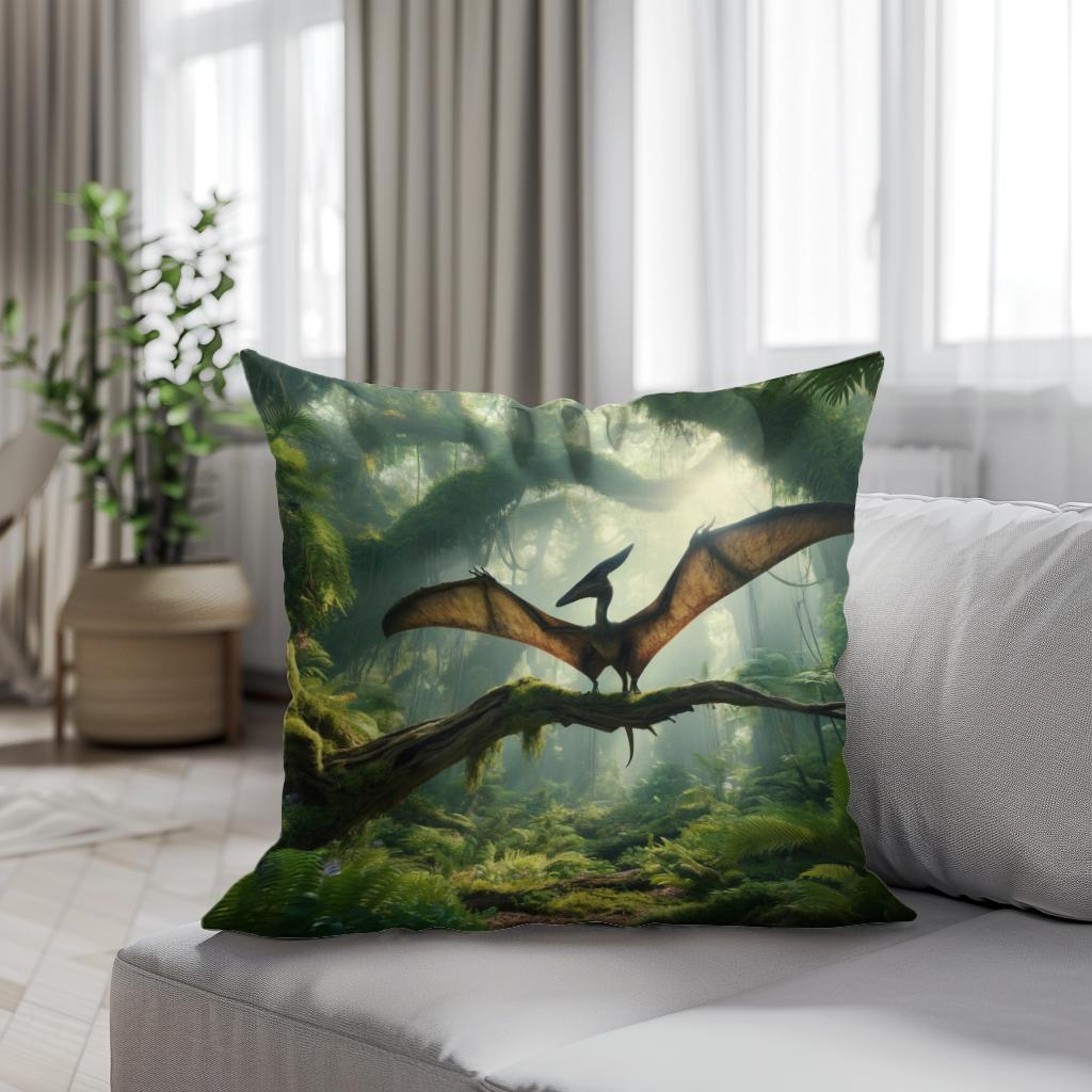 Forest Perch Pterodactyl Cotton Pillow - Secondary Image 4
