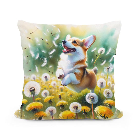 Corgi Whimsy Cotton Cushion - Main Image