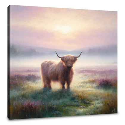 Highland Cow Dawn Canvas - Main Image