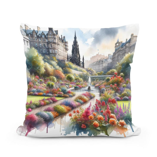 Edinburgh Princes Street Gardens Bloom Cotton Pillow - Main Image