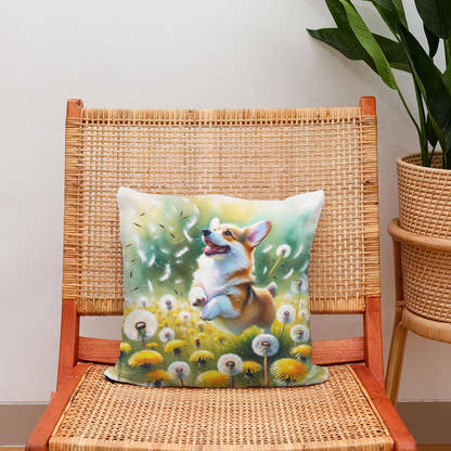 Corgi Whimsy Cotton Cushion - Secondary Image 2