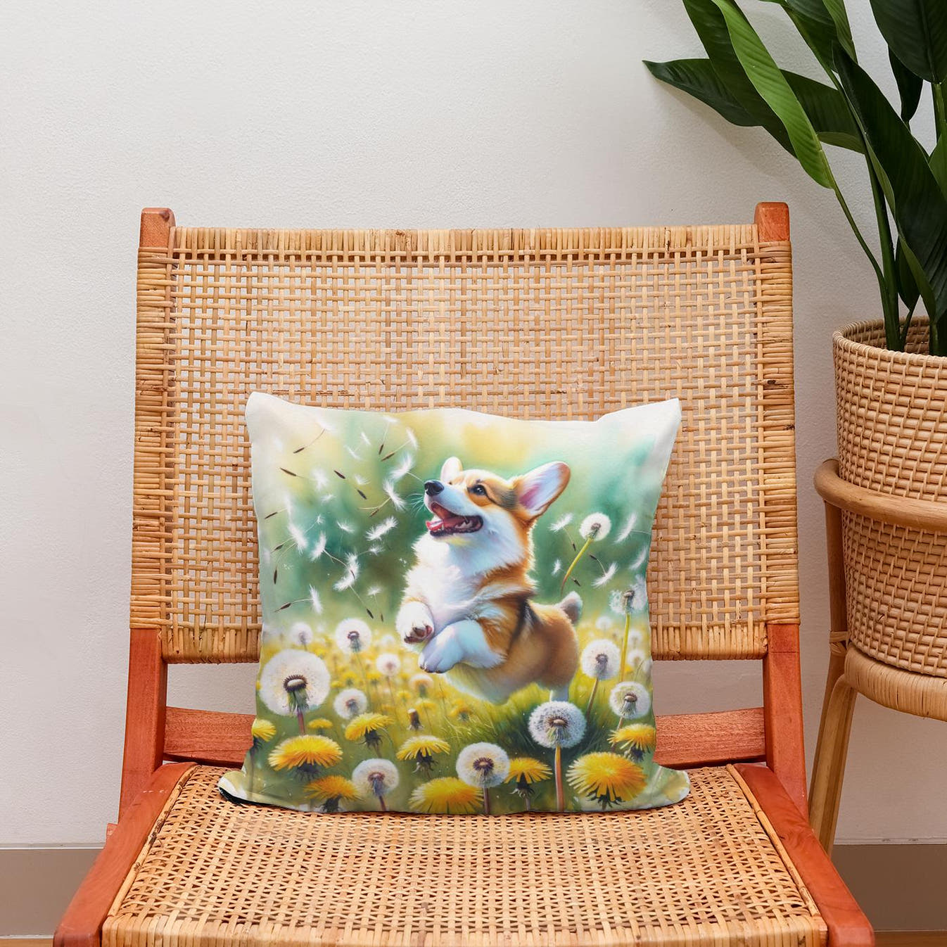 Corgi Whimsy Cotton Cushion - Secondary Image 2