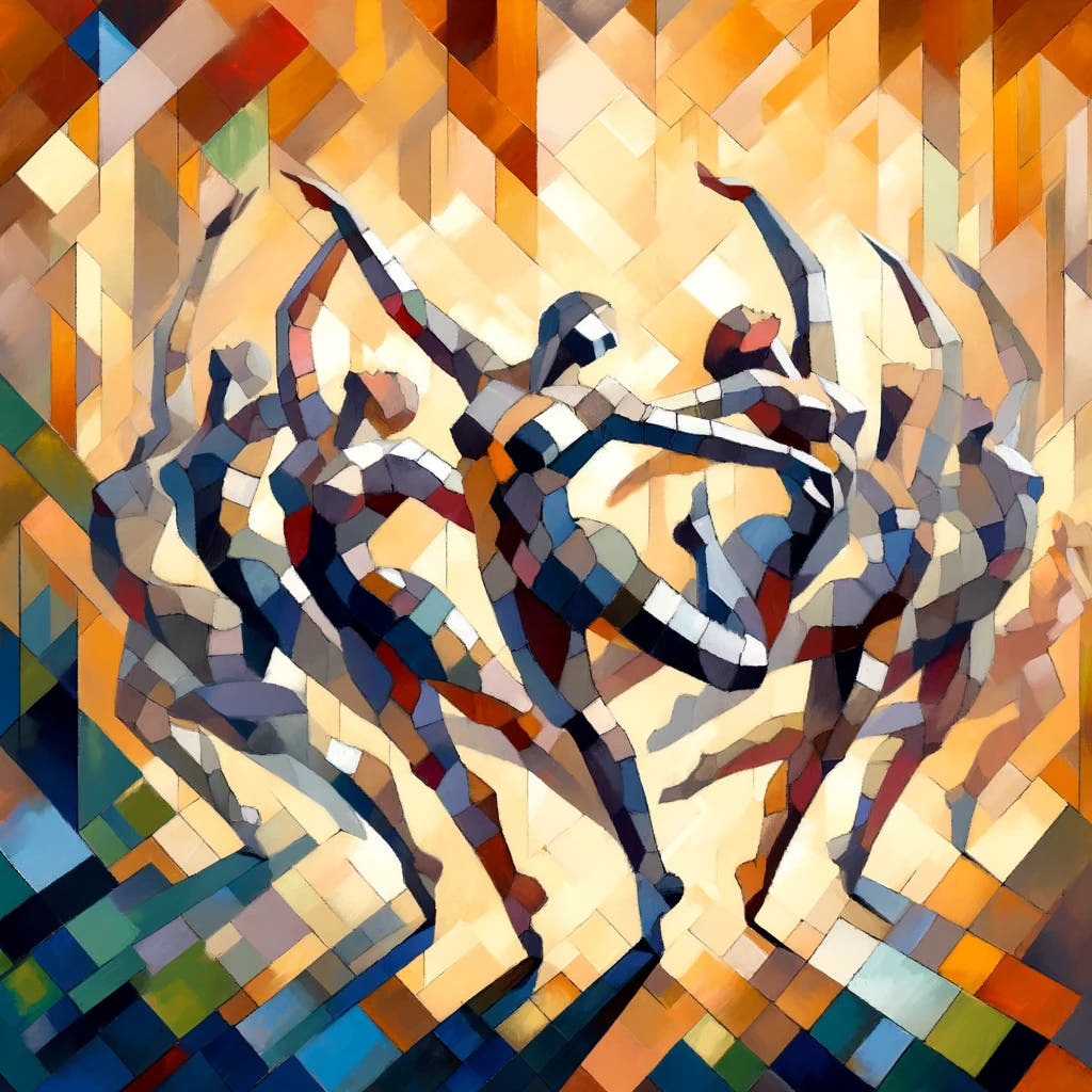 Rhythmic Dance Abstract Cotton Cushion