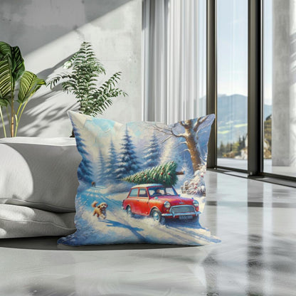 Christmas Journey Home Cotton Cushion - Secondary Image 3